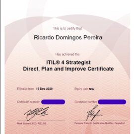 Oficialmente certificado como ITIL 4 Strategist: Direct, Plan and Improve