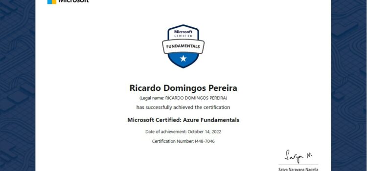 Oficialmente certificado como Microsoft Certified: Azure Fundamentals